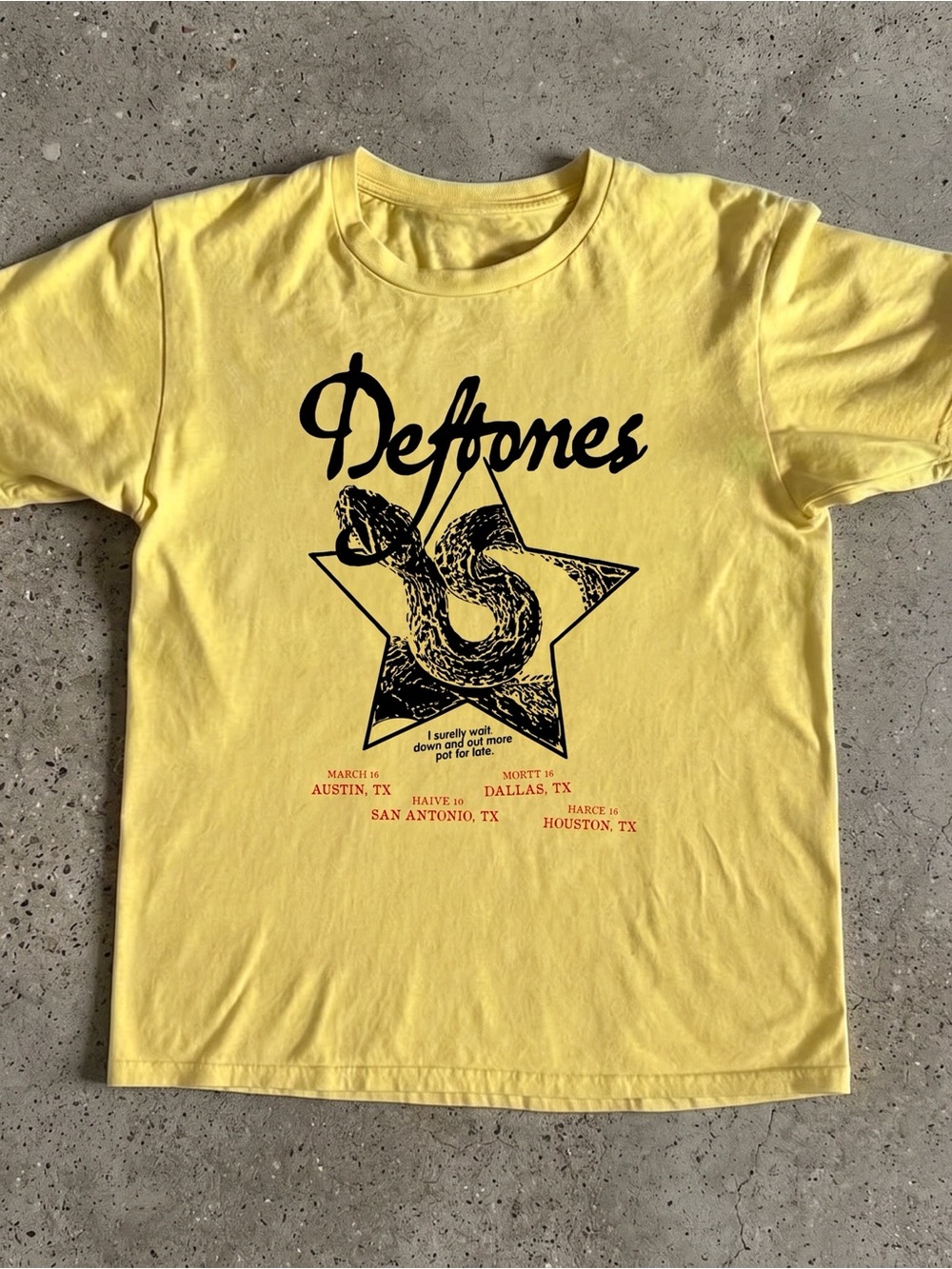 Gildan Yellow Deftones Snake Graphic Tee